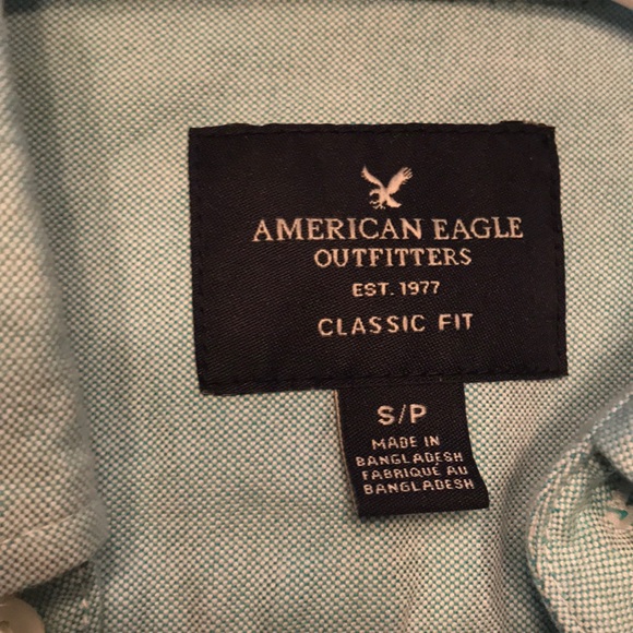 American Eagle Blue Long Sleeve Button Up - Picture 2 of 3